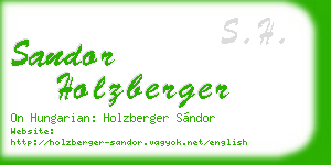 sandor holzberger business card